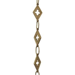 Elegante Cadena de lluvia en forma de diamante con acabado de latón para un flujo de agua eficiente y decoración de jardín clásica - Product Image 1