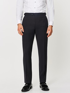 Costume de smoking noir pour homme en laine, style britannique, simple boutonnage, col cranté, tenue de cérémonie - Product Image 3