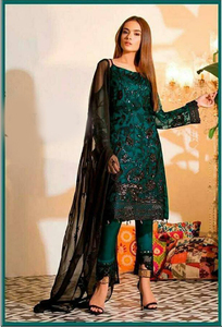 Pakistani Faux Georgette Salwar Kameez Heavy Embroidery Sequin <b>Dress</b> Set Wedding Ethnic Wear for Women - Product Image 4