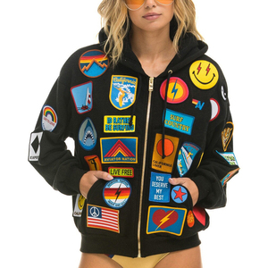 En gros, Sweat à capuche unisexe épais, effet vieilli, délavé à l'acide, avec patch brodé, coupe oversize pour homme - Product Image 4