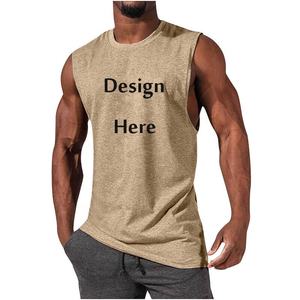 Camiseta sin mangas de algodón 100% de talla grande del proveedor directo, informal en forma de V para entrenamiento, correr, entrenamiento, Yoga, culturismo, precio bajo - Product Image 4