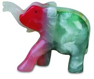Statue d'éléphant en onyx multicolore sculptée à la main, sculpture décorative en pierre, cadeau pour la maison ou le bureau, fournisseur en gros, exportateur en ligne - Product Image 5
