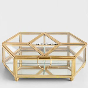 Caja de Joyería Decorativa con Borde Dorado para el Hogar, Caja de Almacenamiento de Joyería de Metal Hecha a Mano de la Más Alta Calidad para Uso en Joyerías - Product Image 6