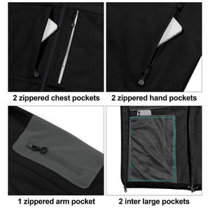 OEM Service Men's Hiking Softshell <b>Jackets</b> Black Color <b>Zipper</b>-Up Outdoor Soft Shell Sporty <b>Jackets</b> <b>With</b> <b>Zipper</b> <b>Pocket</b> Sleeves - Product Image 5