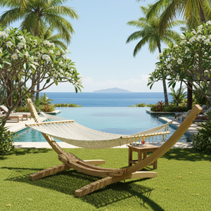 Hamac en macramé JNC en corde de coton durable pour espace de détente en plein air - Product Image 3