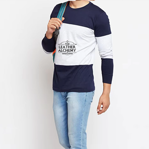 Camiseta de manga larga de algodón para hombre, corte regular, suave y cómoda, ropa informal, tejido ligero y transpirable, cuello redondo, elegante. - Product Image 1