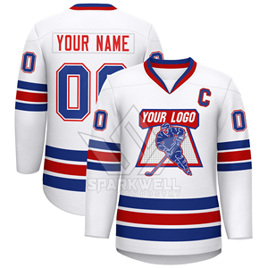 Camiseta de Hockey sobre Hielo Personalizada para Hombre, Negra con Rayas Blancas, Cuello en V, Sublimada, Absorbente de Humedad, Manga Larga, Ropa Deportiva para Adultos - Product Image 4