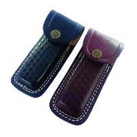 Étui en cuir véritable vintage fait main, cousu à la main, finition de haute qualité, étui en cuir portable pour couteaux