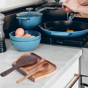 Soporte para cucharas de madera de acacia al por mayor para estufa, soporte para cucharas de buffet, soporte para cucharas de cocina de Vietnam - Product Image 5