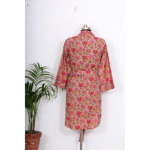 Nuevo Vestido Ecológico Lavable y Transpirable con Botones, Volantes, Estampado Floral, Tejido de Punto de Algodón, Largo hasta la Rodilla, Cuello Camisero, Manga 3/4 - Product Image 6