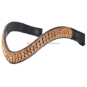 Équipement de course équestre pour chevaux chaîne diamante faite à la main en cristaux bande de front de cheval en cuir fantaisie pour bride au prix de gros - Product Image 2