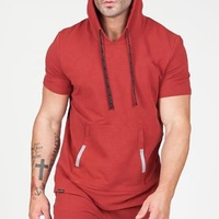 Conjunto de Pantalones Cortos de Dos Piezas para Hombre, Verano 2024, Informal, 100% Algodón, Camiseta y Pantalones Cortos de Malla, Transpirables, de Secado Rápido, Antiestáticos, Tejido de 220g