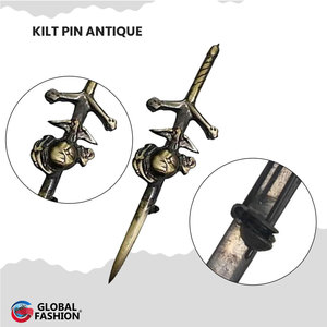 Épingle à kilt américaine avec finition chromée antique et dorée, artisanat décoratif traditionnel écossais, fabriquée en métal de haute qualité - Product Image 2