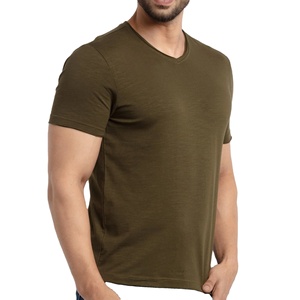 T-shirt col rond 100% coton de haute qualité avec impression de logo personnalisé respirant T-shirts unisexes vierges pour hommes motif solide BD vente en gros - Product Image 2