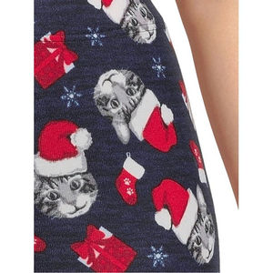 High Waist Full Length Reversible Yoga <b>Leggings</b> Printed Cartoon Reindeer <b>Pattern</b> Spandex Polyester Women's Pants - Product Image 6