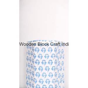 Poubelle décorative ouverte faite à la main en carton PP imprimé au bloc, recouverte de tissu 100% coton - Product Image 6