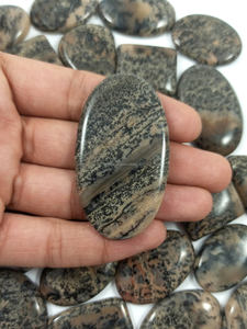 AAMNA GEMS High Quality Natural Honey Dendrite Agate <b>Brown</b> Black <b>Medium</b> Hand Polished Mix Wholesale Cabochon Loose Gemstone - Product Image 4