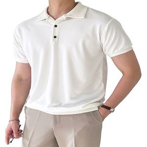 เสื้อโปโลผู้ชายแขนสั้นผ้าฝ้าย 100% ขายส่ง ปกพับได้ สไตล์ลำลองธุรกิจ อเนกประสงค์ ป้องกันการเป็นขุย - Product Image 1