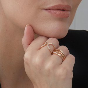 Yellow <b>Gold</b> Diamond <b>Cocktail</b> <b>Ring</b> With Round Brilliant Cut Luxury Unisex Everyday Wear - Product Image 2