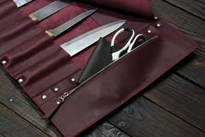 Sac de Chef en Cuir Fait Main de Luxe Anti-Odeur Robuste pour Couteaux, Organisateur de Rangement Culinaire pour Hôtels, Étui à Ustensiles de Cuisine - Product Image 6