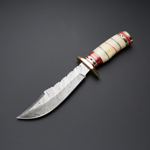 Cuchillo Bowie Táctico de Acero Inoxidable de Damasco Forjado a Mano, de Alta Durabilidad, con Mango Exótico Grande y Color Personalizado - Product Image 4
