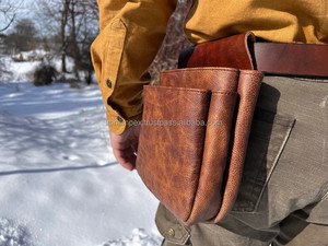 Ceinture en nylon durable en cuir véritable fabriquée à la main 6x pochettes extérieures à fort grossissement grands accessoires de chasse robustes - Product Image 3
