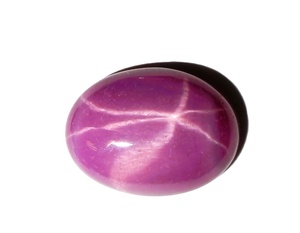 Rubis étoilé ovale 13x18 mm 18 carats, cabochon opaque poli de laboratoire avec effet étoile à 6 branches pour la fabrication de bijoux - Product Image 1