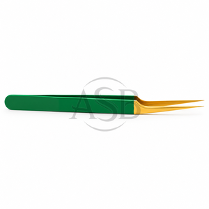 Pinza para Pestañas Profesional de Acero Inoxidable Recta, Color Verde Dorado, con Logotipo Personalizado, Instrumento de Belleza Clásico - Product Image 6