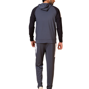 Beazer Sports Unisex Hooded Tracksuit Set Solid Gray <b>Full</b> <b>Zip</b> <b>Sweatshirt</b> Jogger Pants Fleece Polyester/Cotton Breathable Sporty - Product Image 3