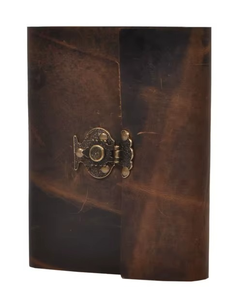 Lock Deckle Edge Leather Flap Journal <b>Spiral</b> <b>Bound</b> <b>Notebook</b> with Saddle Stitching Durable Paper for Writing Gift Custom Color - Product Image 4