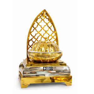 Recipiente redondo dorado para calentar comida con tapa colgante - Product Image 5