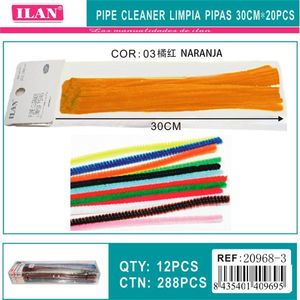 Pulisci-piùlleri Ilan 30 cm arancioni, 20 pezzi per lavori artigianali - Product Image 3