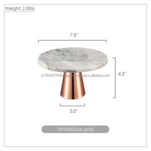 Best Handcrafted Large Brass Cake Stand with Black <b>Top</b> Marble and <b>Rose</b> Gold Finished Used for Party Wedding Table Decoration - Product Image 4