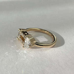 Bague de fiançailles/mariage vintage en or jaune 14 carats avec diamant de culture IGI/GIA, or blanc fin unisexe, pour anniversaire, digne d'une fête - Product Image 2