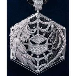 Mossanite VVS Hip-Hop Jewelry <b>Necklace</b> Round Cut Charm Pendant Iced Out Pendants 925 Sterling Silver - Product Image 5