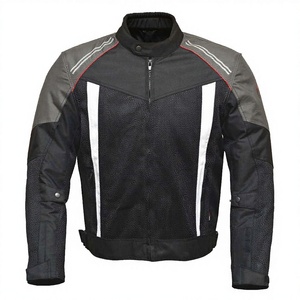 Chaqueta de Motociclista de Cuero Vacuno, Talla Grande, Protectora, Ignífuga, con Armadura, Resistente al Viento, % Poliéster - Product Image 2
