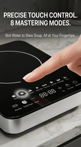 Infrared Cooker 1500W Single Burner Touch Control Ceramic Surface Countertop Electric <b>Stove</b> Timer Multi-Function Class Energy - Product Image 6