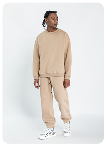 High Quality Solid Plain Jogging Set Men <b>Blank</b> Heavy <b>Weight</b> Brushed Fabric Hooded Top Pants Apparel Bundles - Product Image 4