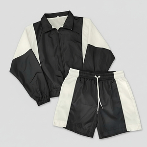2026 Custom <b>Men</b> Clothing <b>Short</b> and Jacket Jogger Set Two Piece Zipper Polyester Wholesale Price Windbreaker <b>Shorts</b> Sets For Man - Product Image 1