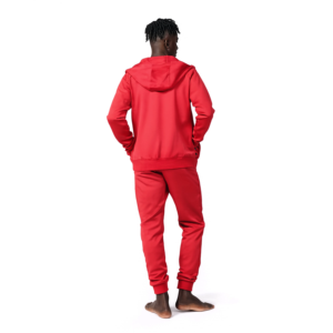 Chándal Rojo con Capucha para Hombre, Sudadera con Cierre Completo y Bolsillos Laterales, Transpirable, de Algodón, Informal, para Otoño - Product Image 2