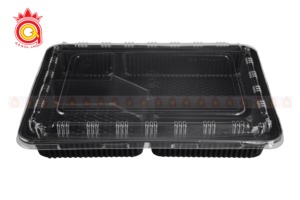 QUANG QUAN Boîtes à lunch jetables Bento Plastique durable 3 compartiments Préparation de repas Conteneurs de stockage à emporter - Product Image 5