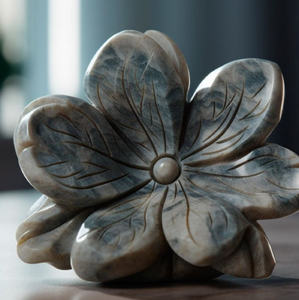 Sculpture familiale stylisée en pierre ollaire foncée, représentant des figures entrelacées en harmonie, disponible à prix de gros. - Product Image 4