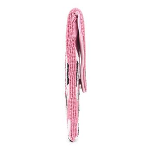 Bolso de mano FAIZA CRAFT hecho a mano con cuentas y flores, rosa, rectangular, tipo sobre, bordado, para noche, con cadena desmontable - Product Image 3