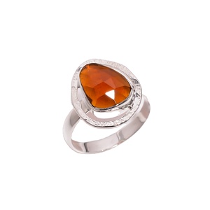 Hessonite-anillos de piedras preciosas hechas a mano, joyería fina de Plata de Ley 925, fabricante de anillos al por mayor - Product Image 1
