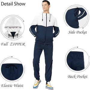 Conjunto Deportivo Informal para Hombre con Capucha de Algodón, Sudadera con Capucha y Pantalones Deportivos, Ropa Deportiva Cómoda para Uso Diario - Product Image 4