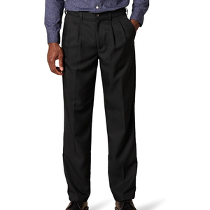 กางเกงเดรสทรงคลาสสิกสำหรับผู้ชาย เอวขยายได้ พร้อมจีบ – กางเกงสำหรับธุรกิจ สำนักงาน และงานทางการที่สวมใส่สบาย - Product Image 1