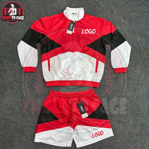 Ensemble de vêtements de sport urbains gris color-block, nouvelle collection, qualité supérieure, demi-zip, streetwear léger et confortable - Product Image 6