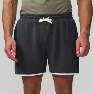 Shorts de sport pour homme PASUXI, couleur unie, respirant, en coton, taille mi-haute, avec cordon de serrage, légers, pour la course à pied et la remise en forme - Product Image 4