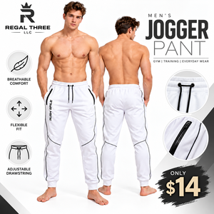 Pantalones Deportivos para Hombre Regal Three LLC, Transpirables, con Cintura Ajustable, para Gimnasio, Ejercicio, con Costuras en Contraste - Product Image 1