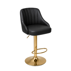 Modern Bar <b>Stool</b> with <b>Adjustable</b> <b>Height</b> Swivel Upholstered Seat Stainless Steel Pedestal Base for Restaurants Cafes Home Use - Product Image 5